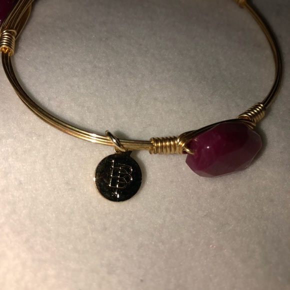 Gold and purple bangle bracelet - Picture 3 of 4